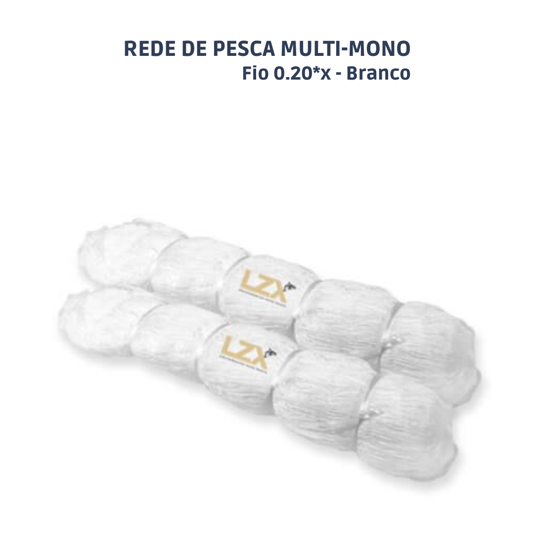 Rede Pesca Multi-Mono - Fio 20*5 (BRANCO)