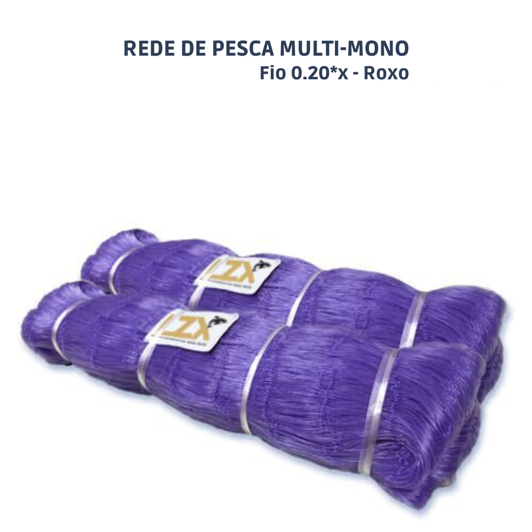 Rede Pesca Multi-Mono - Fio 0.20*x (ROXO)