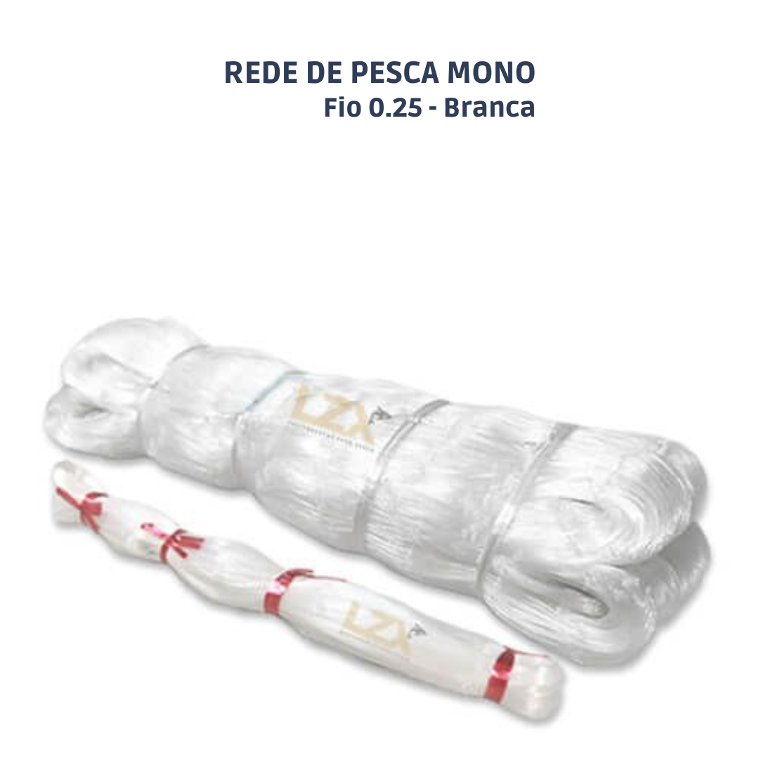 Rede Pesca Mono - Fio 0.25 (Branca)