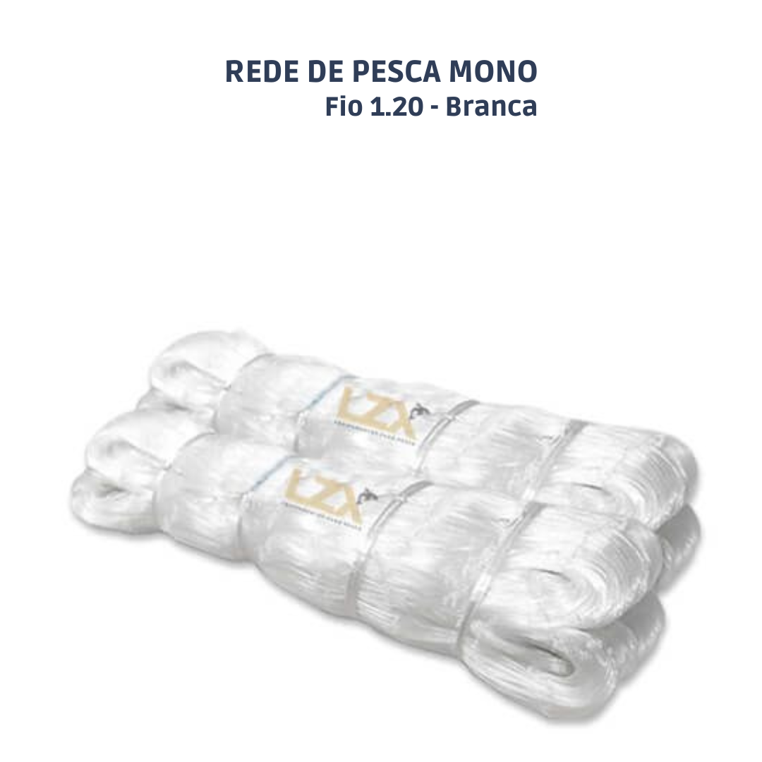 Rede Pesca Mono - Fio 1.20 (Branca)