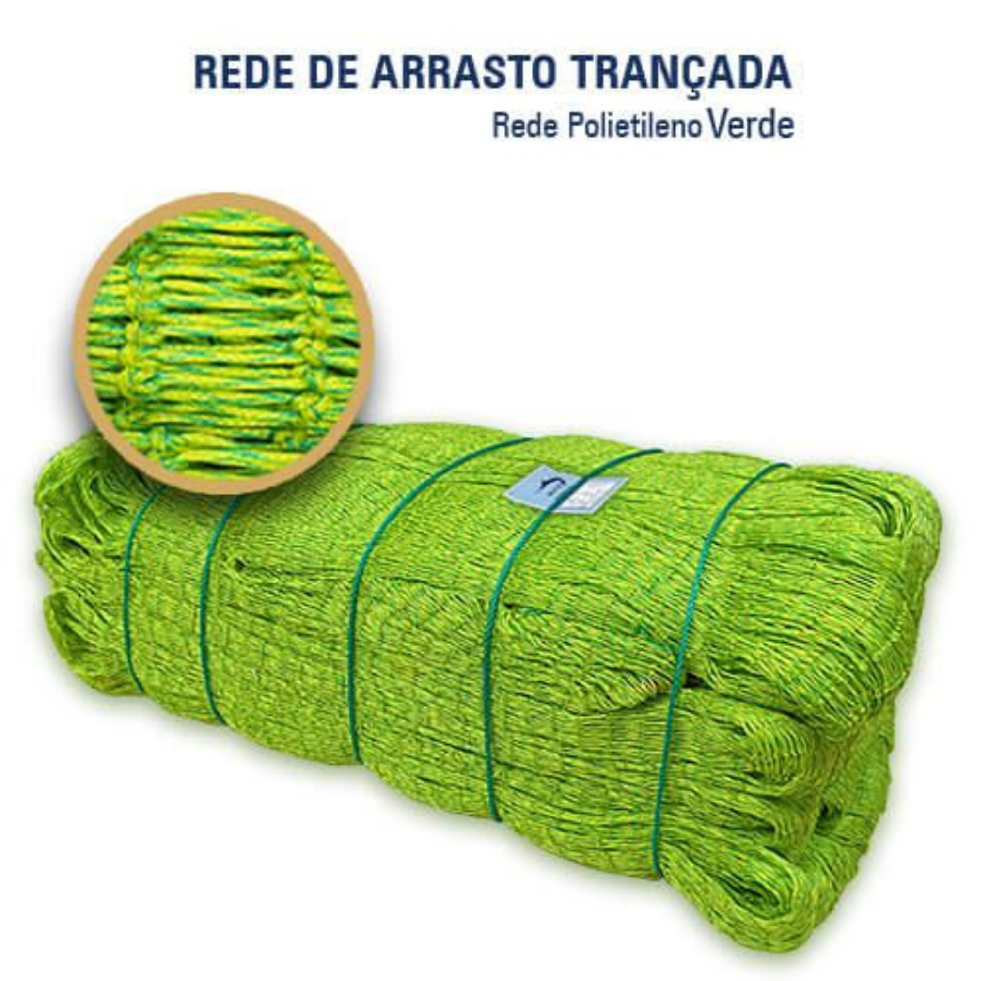 Rede de Arrasto Trançada de Polietielino (PE) Verde