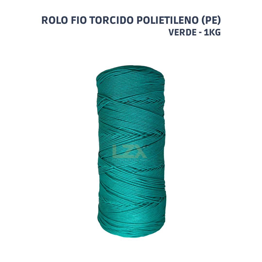 Rolo Fio Torcido Polietileno Verde 1Kg