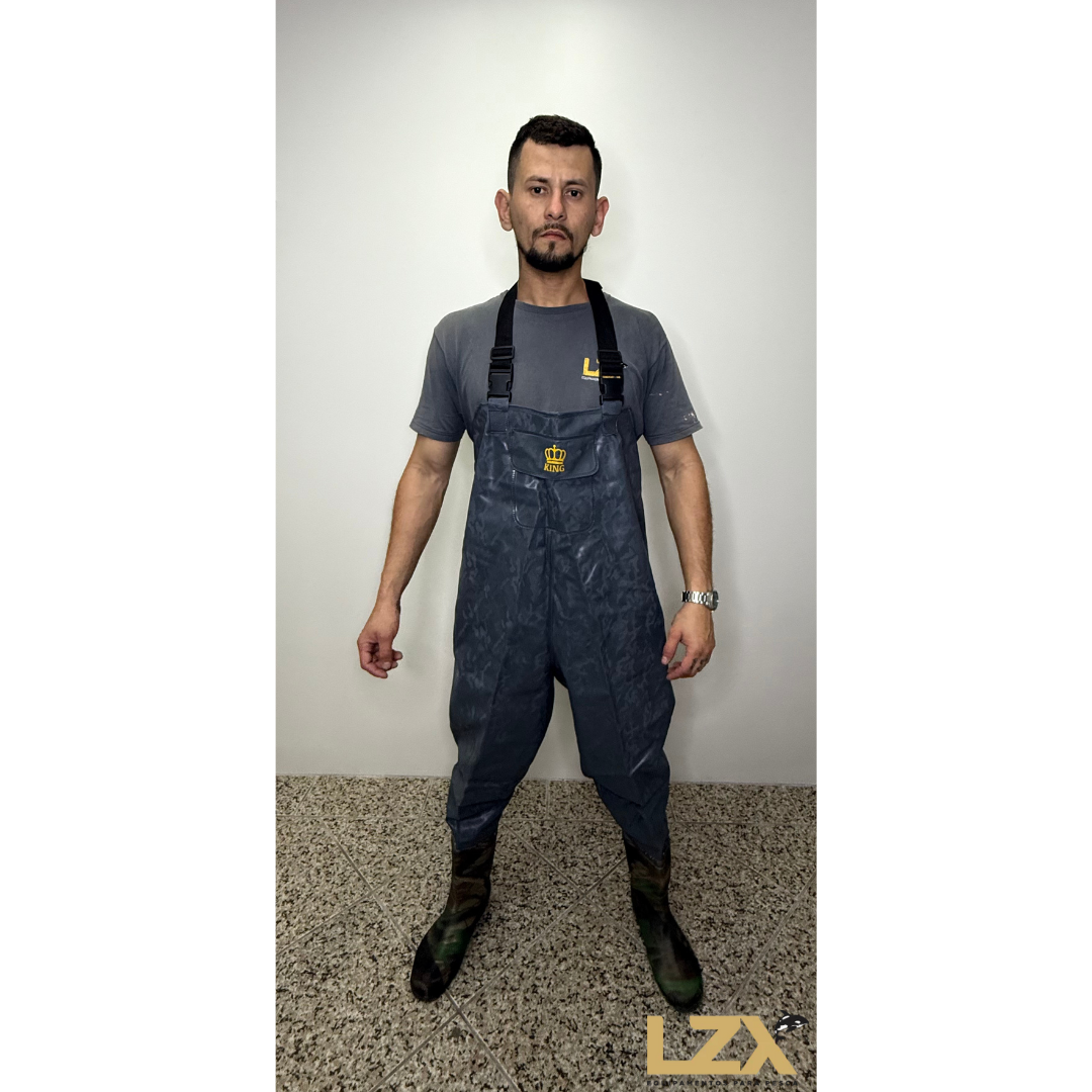 Jardineira Impermeável Azul Camuflado