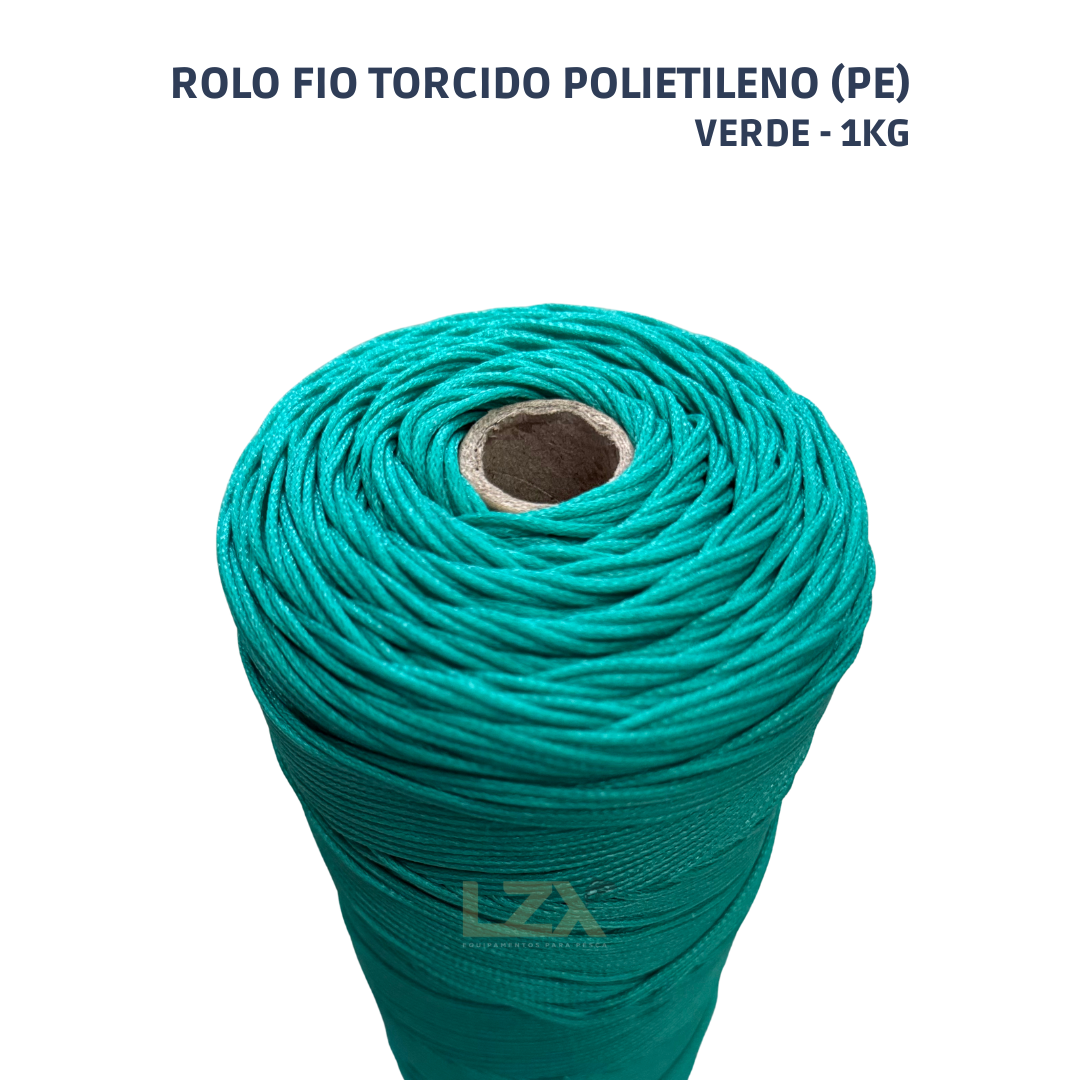 Rolo Fio Torcido Polietileno Verde 1Kg