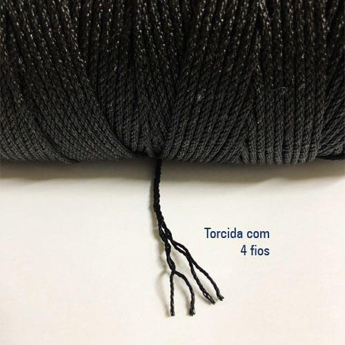 Rolo Fio Torcido Polietileno Preto 2Kg - 4 fios