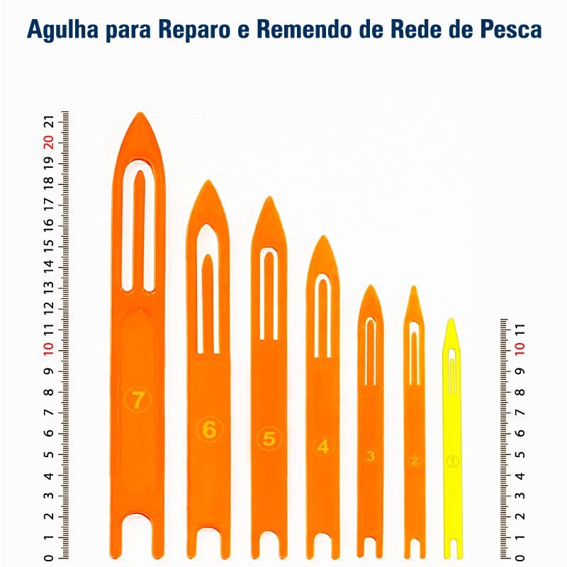 Agulha para Reparo e Remendo de Rede de Pesca Tarrafa - polipropileno