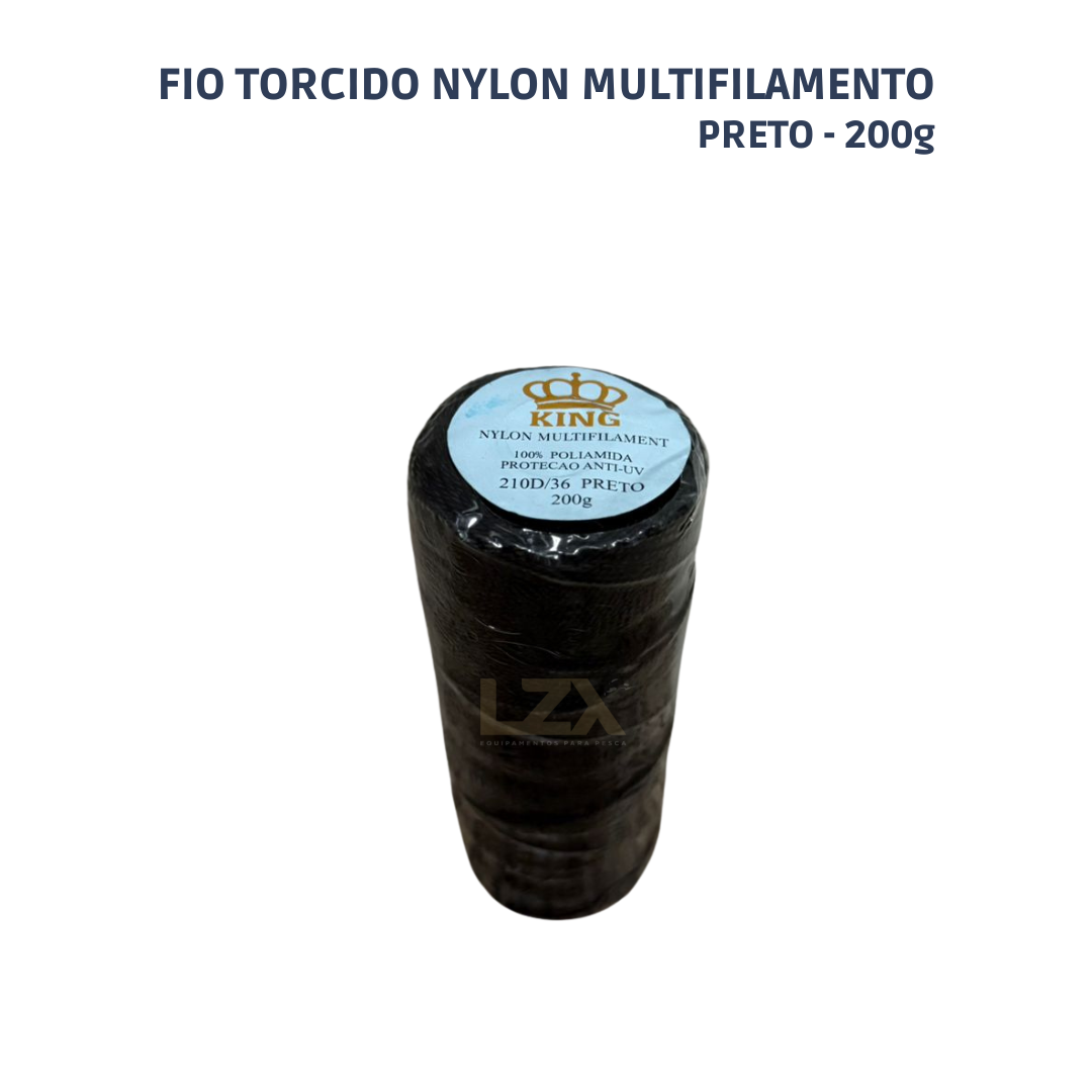 Fio Torcido Nylon Multifilamento 200g (PRETO)
