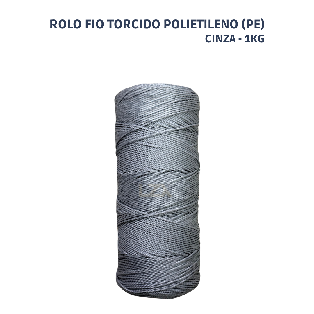 Rolo Fio Torcido Polietileno Cinza