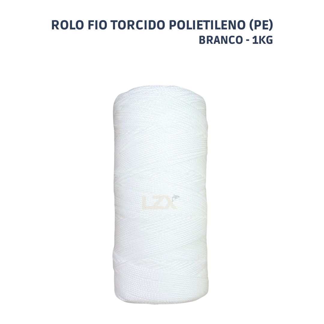 Rolo Fio Torcido Polietileno Branca 1Kg
