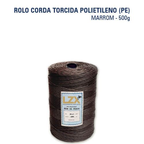 Rolo Fio Torcido Polietileno 500 Gr - Marrom