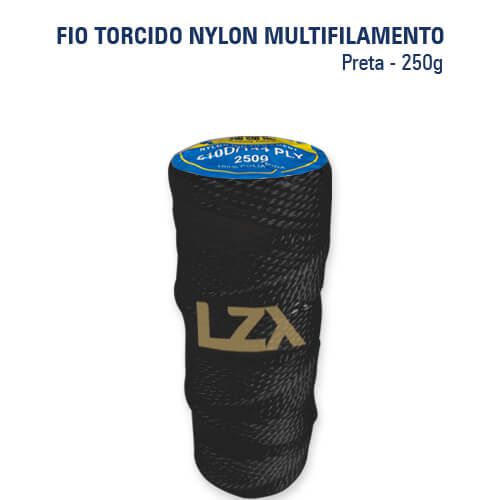 Fio Torcido Nylon Multifilamento 250g (PRETO)