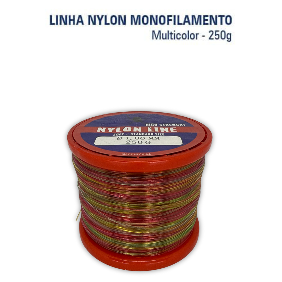 Linha Nylon Mono Multicolor para Pesca (PA - Poliamida) - Rolo 250 gramas