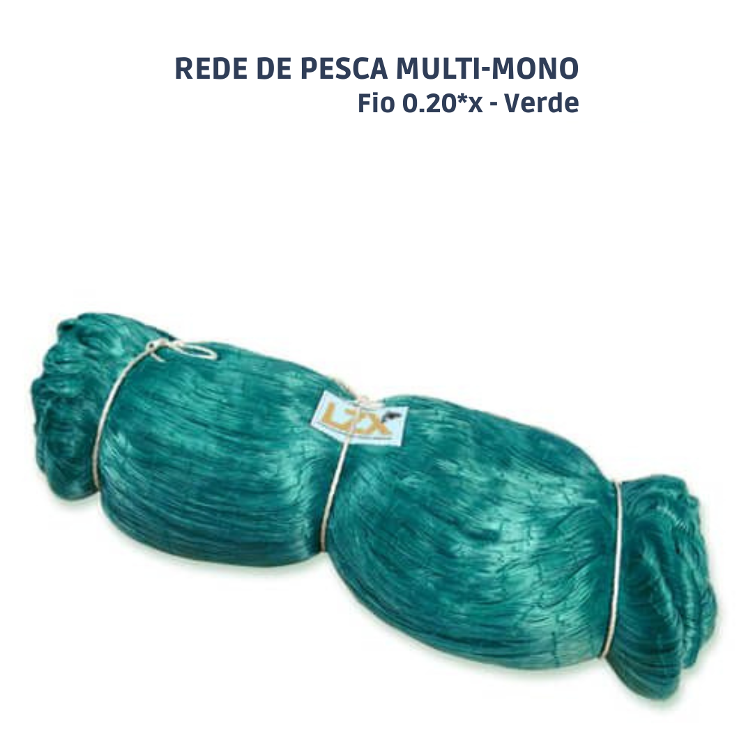 Rede Pesca Multi-Mono - Fio 0.20*x (VERDE)