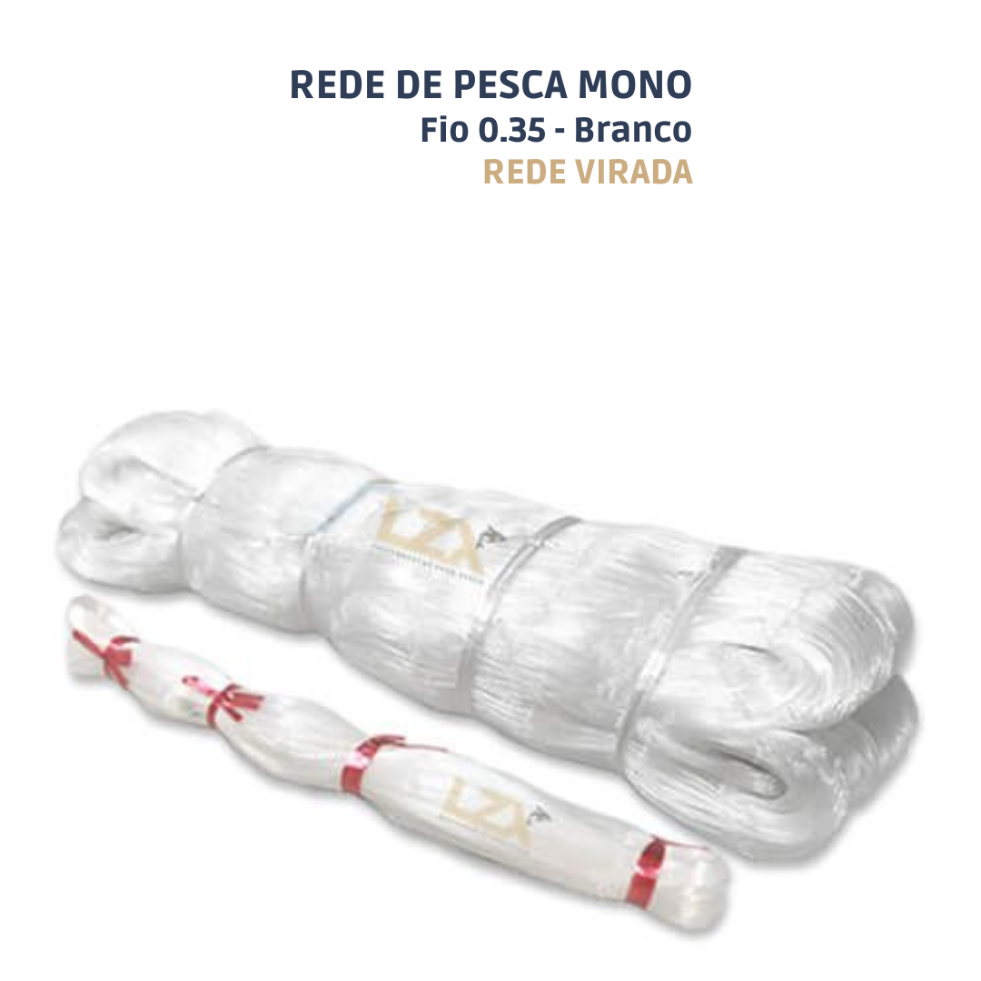 Rede Pesca Mono VIRADA - Fio 0.35 (Branco)