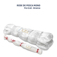 Rede Pesca Mono - Fio 0.40 (Branco)