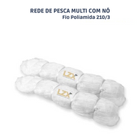 Rede Pesca Multi Mono com Nó - 210/3 Poliamida (Branco)
