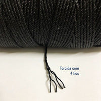 Rolo Fio Torcido Polietileno Preto 2Kg - 4 fios