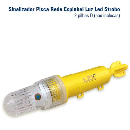 Sinalizador Náutico Pisca Espinhel em Led com Luz Strobo Colorida - 2 pilhas D - 3 cores