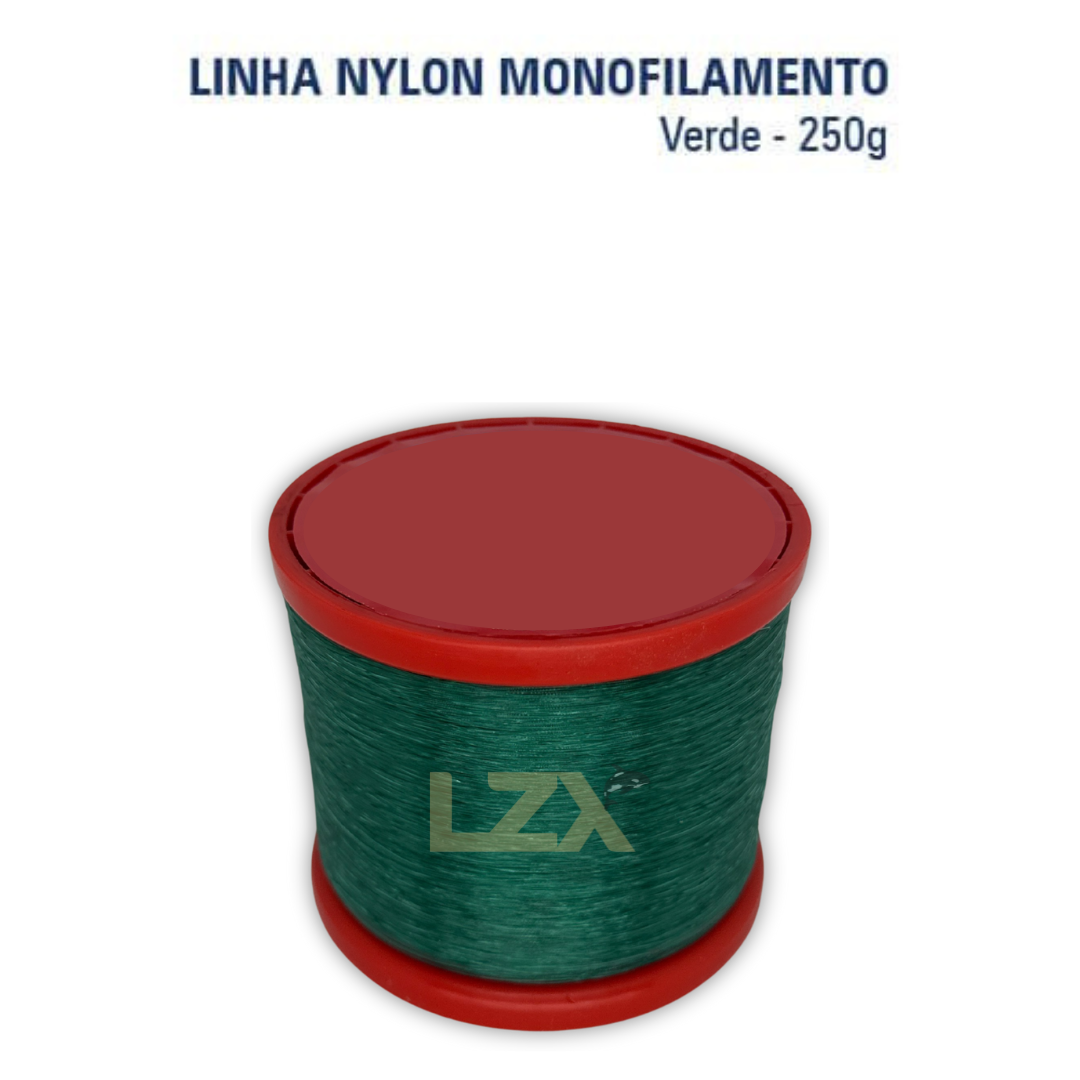 Linha Nylon Mono Verde para Pesca (PA - Poliamida) - Rolo 250 gramas
