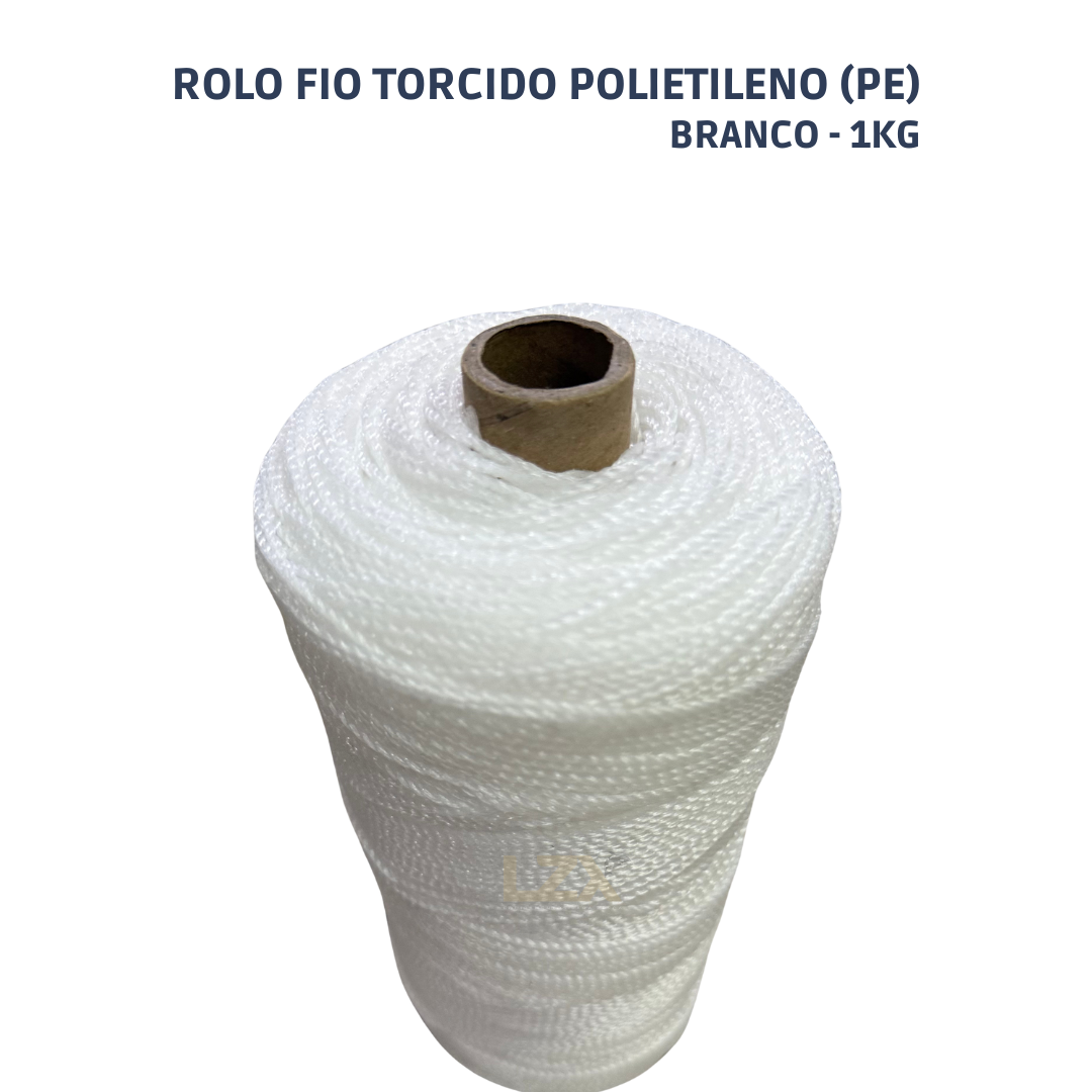 Rolo Fio Torcido Polietileno Branco 1Kg