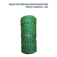 Rolo Fio Torcido Polietileno Verde e Amarelo 1Kg