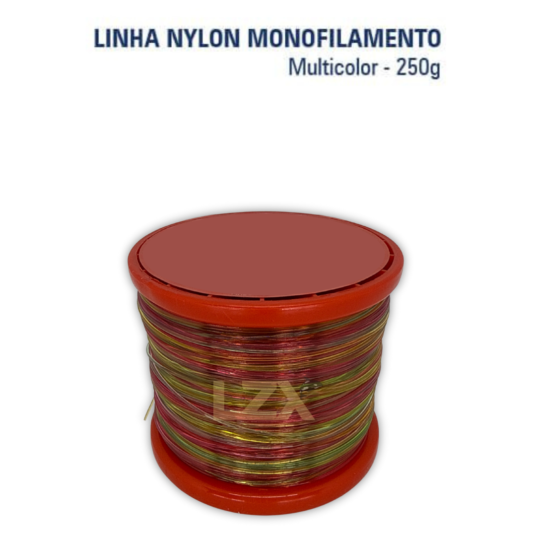 Linha Nylon Mono Multicolor para Pesca (PA - Poliamida) - Rolo 250 gramas